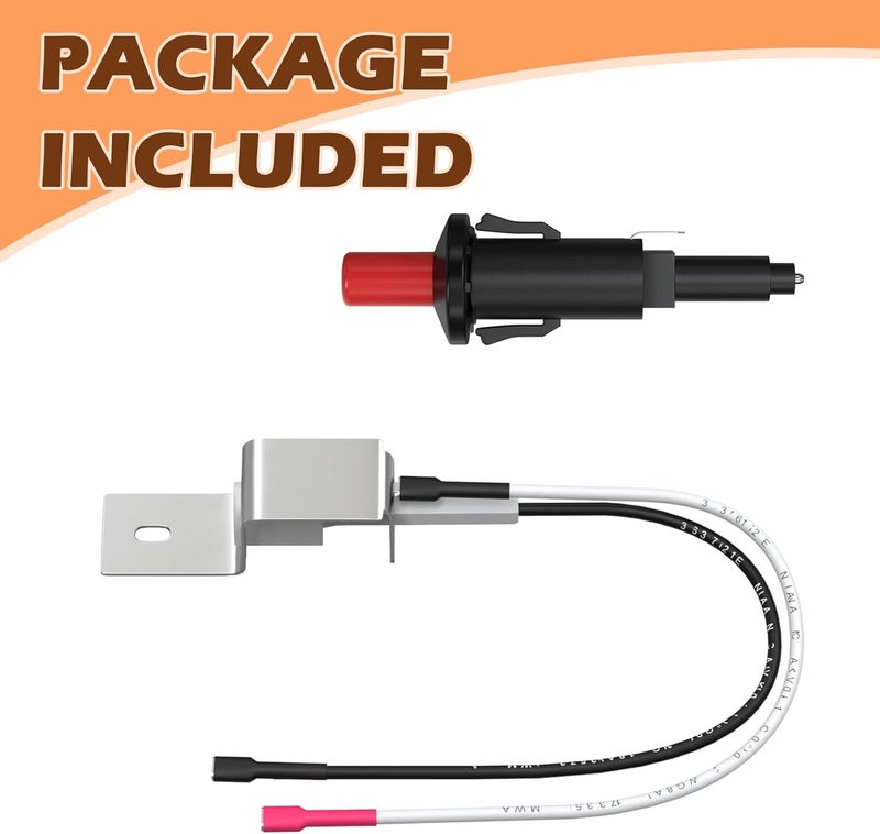 MOASKER 80462 Igniter Kit Replacement for Weber Q100/Q200 Gas Grill Parts, Push Button Ignitor for Weber Q1000/Q2000 Grills Gas Flame Starter, Igniter Assembly Replacement Kit for Weber Q120/Q220 - Image 2